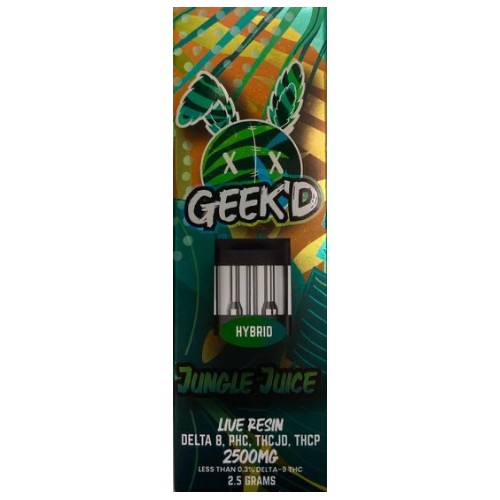 Geek'd Jungle Juice Disposable THC Vape, Delta 8 THC, PHC, THCJD, THCP, Live Resin