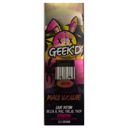 Geek'd Maui Wowie 2.5g Disposable THC Vape, Delta 8 THC, PHC, THCJD, THCP, Live Resin