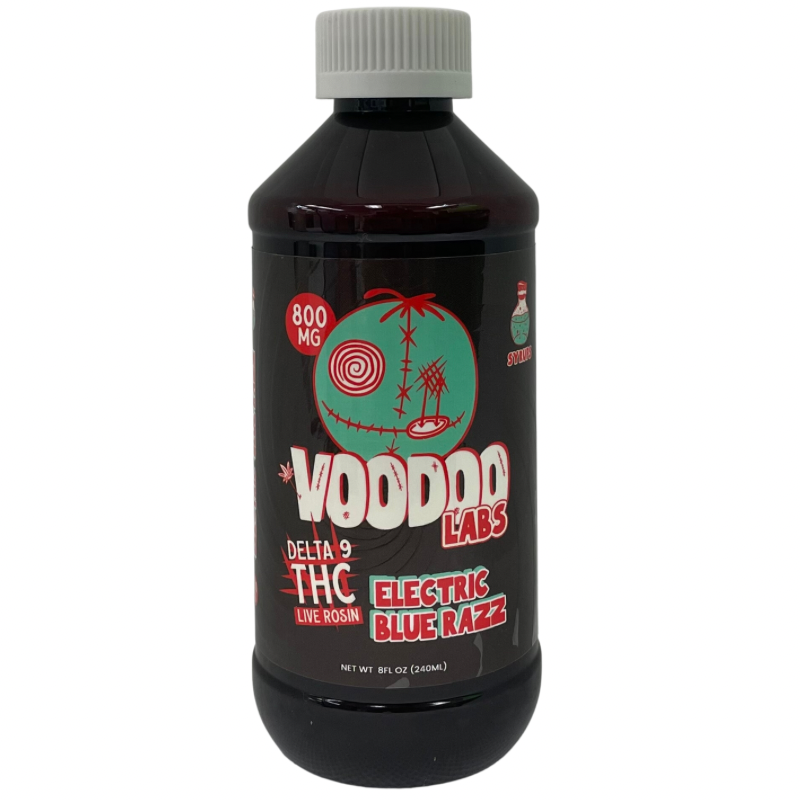 VOODOO Labs Delta 9 THC 800mg Syrup Electric Blue Razz