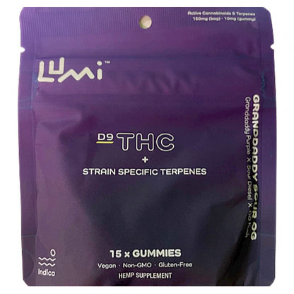 Lumi D9 Gummies 15ct - 150mg (5mg CBD+5mg THC/gummy)