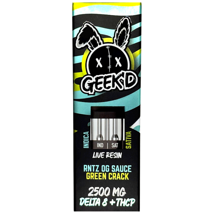GEEK'D Live Resin THCP Vape Disposable RNTZ OG Sauce & Green Crack