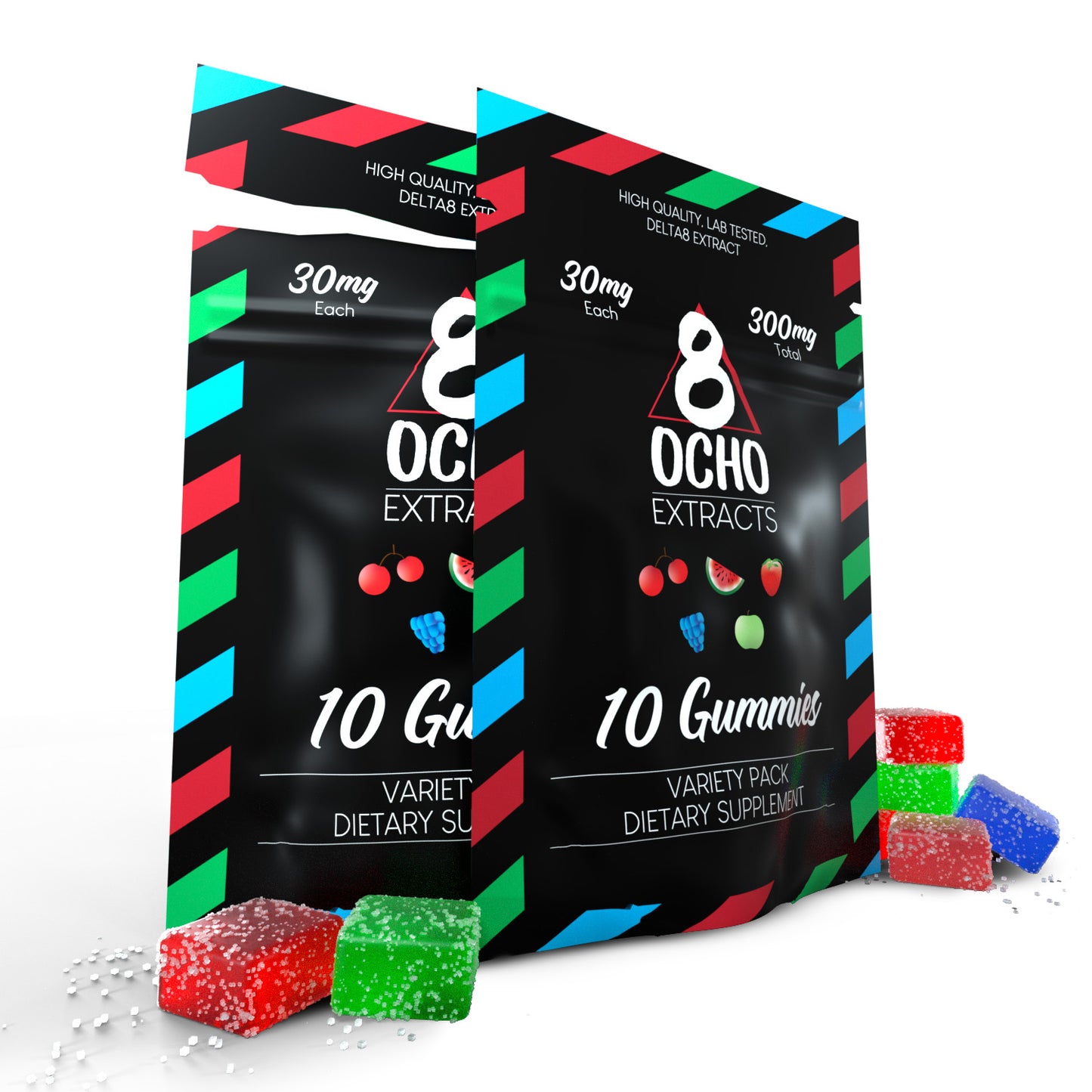 Ocho Extracts D8 Gummies 10ct - 300mg (30mg/gummy)