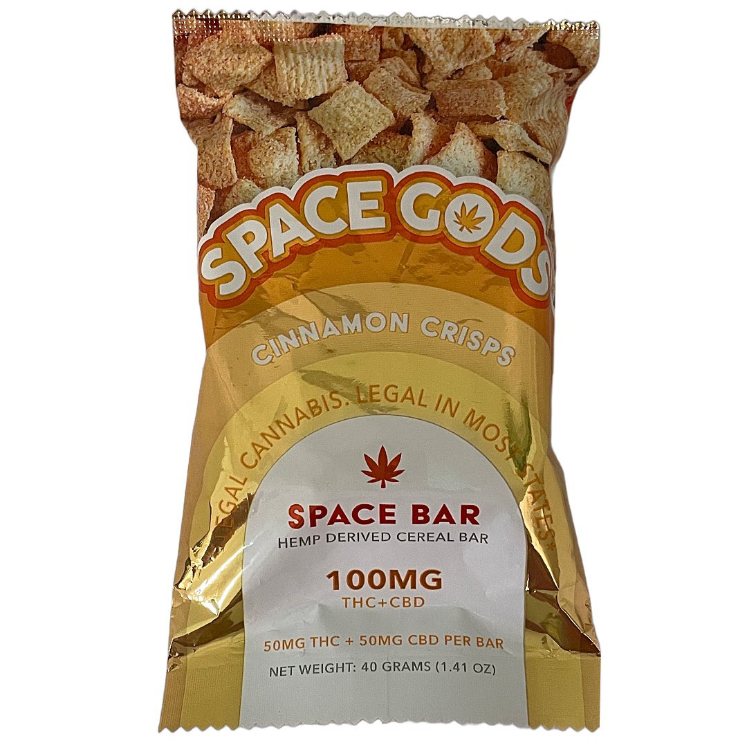 space gods cinnamon cbd delta-9 thc cereal bars